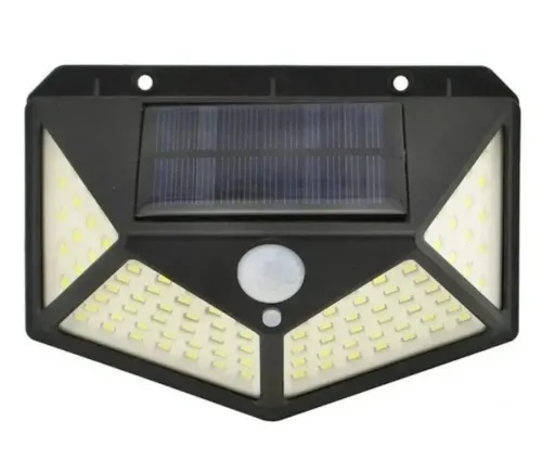 Вуличний потрійний ліхтар Solar Interaction Wall Lamp CL - 100 на сонячній батареї з датчиком руху, Настінний акумуляторний світильник 100 LED
