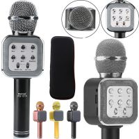 Бездротовий мікрофон караоке Wster WS-1818 Bluetooth USB AUX FM з вбудованою колонкою і функцією зміни голосу на акумуляторі в чохлі WS1818