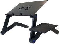 Складаний столик трансформер для ноутбука Laptop Table T8 з USB-охолодженням і підставкою для мишки, розкладний стіл для ноутбуків з вентилятором