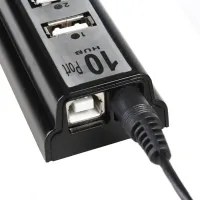 Активний USB хаб Digital YK-185 Black на 10 портів з активною зарядкою, Розгалужувач з блоком живлення Юсб Hub з 10 виходами для комп'ютера Чорний