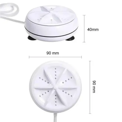 Портативна ультразвукова міні пральна машина Ultrasonic Turbine Wash 523-1 з кабелем USB, Машинка для прання від повербанка Біла