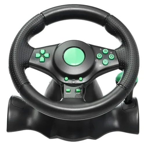 Універсальний ігровий кермо Vibration Steering Wheel 3 в 1 з педалями і коробкою передач для PC / PS2 / PS3, мультимедійний спортивний кермо для ПК