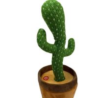 Говорящий танцующий кактус с подсветкой Dancing Cactus TikTok 32 см на аккумуляторе, поющий, игрушка повторюшка на украинском языке