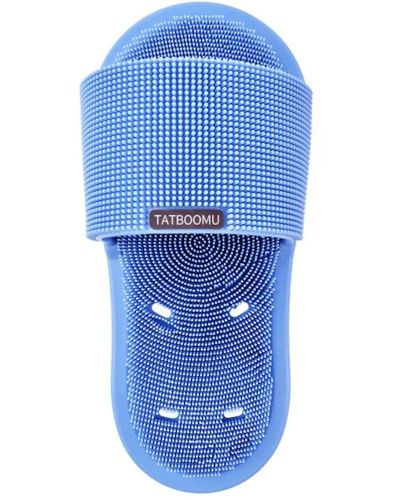 Силиконовый массажный шлепок Massage Slipper Tatboomu для массажа стоп ног, Тапочек 28.5х13.5 см с акупунктурным эффектом из силикона для душа Синий