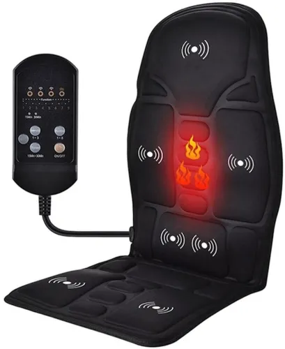 Массажная накидка на кресло Massage Cushion Inspire 083MC с подогревом в автомобиле Вибрационный массажер LY-54 для сидения от сети и прикуривателя
