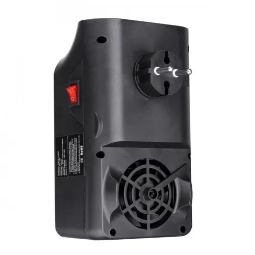 Портативний міні обігрівач з імітацією полум'я Flame Heater W-012 з LCD екраном 800W в розетку, Тепловентилятор камін з пультом 800Вт Чорний