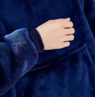 Толстовка-плед з капюшоном Huggle Hoodie Ultra Plush Blanket 2в1 унісекс оверсайз толстовка худі плюшевий плед з рукавами на флісі 74х110 см синя