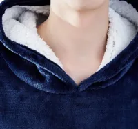 Толстовка-плед з капюшоном Huggle Hoodie Ultra Plush Blanket 2в1 унісекс оверсайз толстовка худі плюшевий плед з рукавами на флісі 74х110 см синя