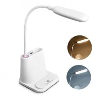 Настільна акумуляторна LED лампа Bionic Desk Lamp DL-43, світлодіодний сенсорний світильник 3 в 1 Power Bank розумна лампа