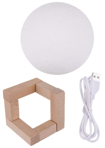 Настільний великий світильник UFT Magic 3D Moon Light Lamp 15 см, акумуляторна лампа місяць, нічник місяць RGB