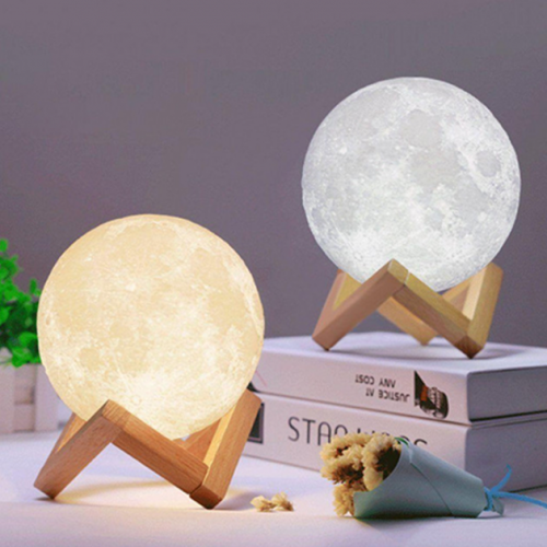 Настільний великий світильник UFT Magic 3D Moon Light Lamp 15 см, акумуляторна лампа місяць, нічник місяць RGB