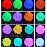 Настільний великий світильник UFT Magic 3D Moon Light Lamp 15 см, акумуляторна лампа місяць, нічник місяць RGB