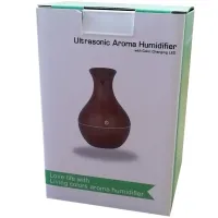 Ультразвуковой увлажнитель воздуха Air Purifier LR053 с LED подсветкой от USB с пультом, Портативный аромадиффузор аромалампа 130 мл Светлое дерево