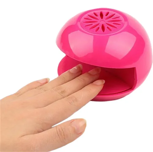 Бездротова міні сушарка для сушіння нігтів Nail Dryer VN-FV YM-708 з вентилятором від батарейок, Компактна сушка для манікюру на батарейках рожева