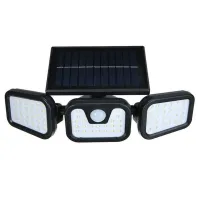 Вуличний потрійний ліхтар Split Solar Wall Lamp FL - 1725B на сонячній батареї з датчиком руху, Настінний акумуляторний вологозахищений світильник