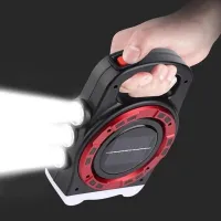 Переносний кемпінговий ліхтар Hurry Bolt HB-6678 20W з сонячною панеллю і функцією павербанка, акумуляторний LED прожектор лампа з Powerbank