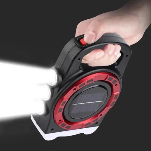 Переносний кемпінговий ліхтар Hurry Bolt HB-6678 20W з сонячною панеллю і функцією павербанка, акумуляторний LED прожектор лампа з Powerbank