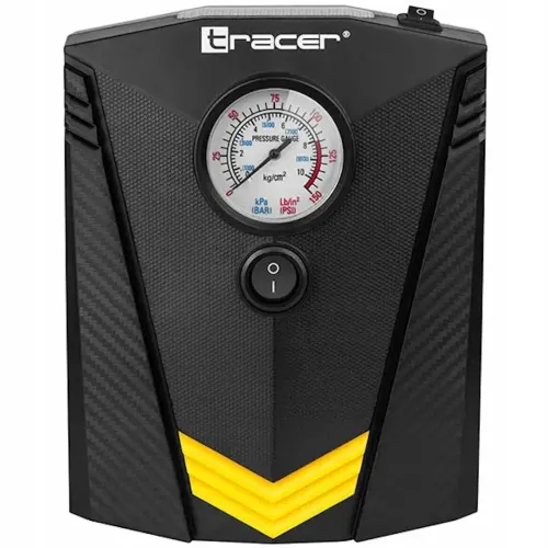 Автомобільний провідний компресор Tracer RES-02ML 12V 150PSI для підкачки шин з ліхтариком від прикурювача, Автокомпресор насос CZK - 3634 для машини