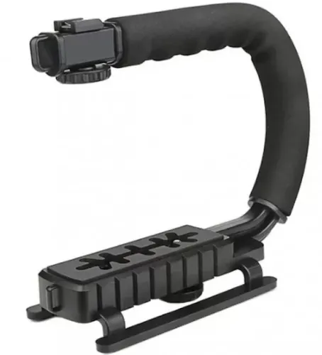 Стабілізатор ручка Gimbal AY-49U з кріпленням для фотоапарата і телефона з Bluetooth мікрофоном і LED лампою для селфі та відео з пультом ДУ