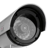 Вуличний муляж камери DUMMY IR CAMERA RR201 з миготливим світлодіодом, зовнішня камера обманка на батарейках, відеокамера-обманка з ІЧ-підсвічуванням