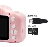 Дитячий цифровий фотоапарат Smart kids Kitty XO XJ01 з селфи камерою і відео зйомкою 600mAh, Камера Котик 2 " з вбудованими іграми для дітей Рожевий