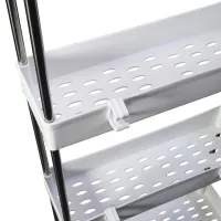 Підлогова вузька Полиця органайзер Bathroom Rack XYX-2020 на 4 яруси для кухні та ванної на коліщатках 40x22, 5x90 см, етажерка MAG-740 4 рівня Біла