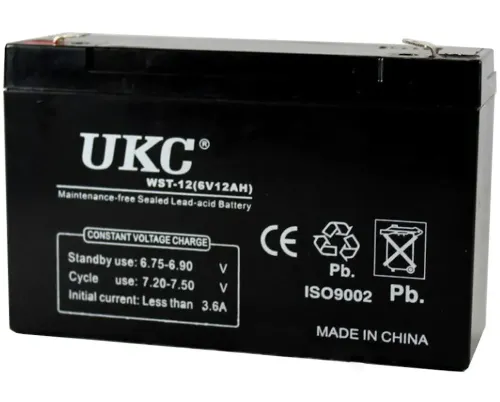 Герметичный аккумулятор BATTERY UKC 6V 12A свинцово кислотная аккумуляторная батарея