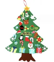Фетровий новорічна ялинка Зроби сам DIY Christmas Tree BF-01 25 аксесуарів на липучках, Різдвяна ялинка 100x70 см своїми руками на стіну