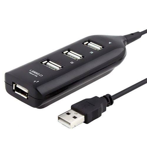 USB хаб Hi-Speed XD4 Black на 4 порти, Універсальний розгалужувач з 4 виходами концентратор перехідник HUB 480 Мбіт для комп'ютера від USB Чорний