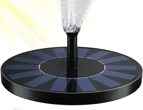 Садовий плаваючий фонтан Solar Fountain Pump Aisitin RC-611 на сонячній батареї 130мм з насадками, Сонячний водяний насос до 150л/год для саду Чорний
