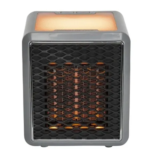 Керамічний інфрачервоний обігрівач Handy Heater Pure Warmth RD-08 1200W, настільний тепловентилятор c LED підсвічуванням, електрообігрівач Чорний