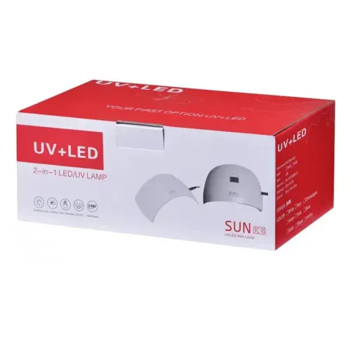 Професійна лампа SUN9S UV / LED для манікюру і педикюру з екраном 24W UV LED з таймером White УФ сушарка для нігтів, гель лаку Біла SUN 9S
