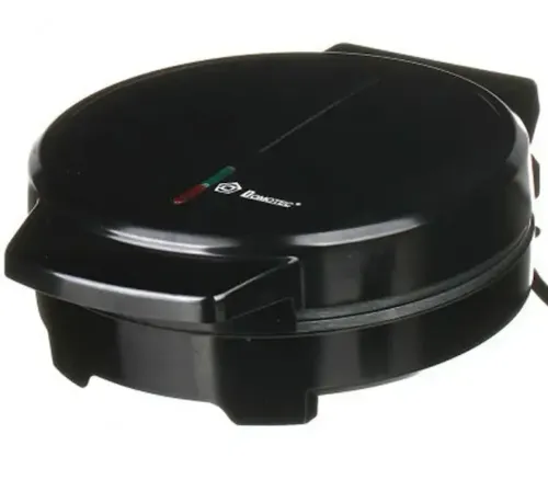 Електрична вафельниця для круглих тонких вафель і трубочок Domotec MS-7710, кругла електровафельниця 1000w з антипригарним покриттям Чорна