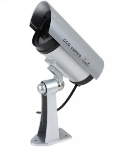 Вуличний муляж камери DUMMY IR CAMERA RR201 з миготливим світлодіодом, зовнішня камера обманка на батарейках, відеокамера-обманка з ІЧ-підсвічуванням
