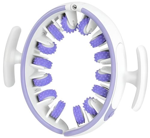 Антицеллюлитный круглый ролик массажер 360° Circural Roller SBJ-2303 для талии и ягодиц W3 кольцевой роллер для массажа тела Белый с фиолетовым