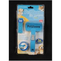 Самоочисна щітка для вичісування тварин Pet Zoom з тримером масажна PetZoom вовни Пет Зум