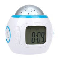 Настольные часы - проектор Music And Starry Sky Calendar 1038 с LED подсветкой, Музыкальный ночник проектор звездного ночного неба светильник Белый