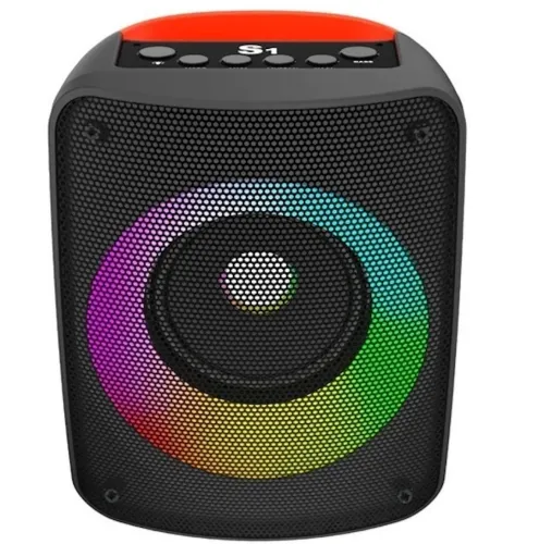 Бездротова Bluetooth колонка JBK-S1 з RGB LED підсвічуванням і функцією Power Bank, акумуляторна блютуз акустика USB AUX для Android IOS Чорна
