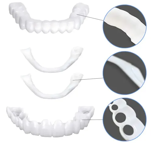 Знімні вініри на верхні і нижні щелепи SnapOn Smile Veneers LY-11 для зубів, вініри Снеп він Смайл 2 щелепи з кейсом, накладні зуби верх, вниз