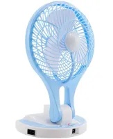 Настільний складаний вентилятор з лампою Handy Mini Fan JR-5580 12V 220V з LED підсвічуванням від акумуляторів 18650 акумуляторний міні-вентилятор