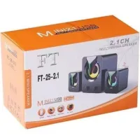 Музичні комп'ютерні колонки Hotmai Speaker FT-25-2.1 з RGB підсвічуванням для ПК, акустична система з сабвуфером і сателітами 9W USB 3.5 мм FT-25