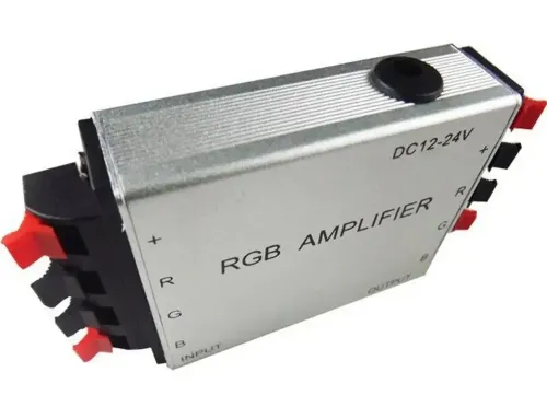 Універсальний двоплатний Підсилювач напруги RGB Amplifier XM-01 12V-24V 6A для світлодіодної LED стрічки, контролер 12В для лід стрічок Сріблястий