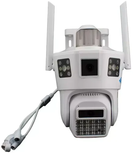 Вулична Wi-Fi камера відеоспостереження на 3 об'єктива Smart Camera SD-39 з датчиком руху, поворотна потрійна вай фай камера з нічною зйомкою