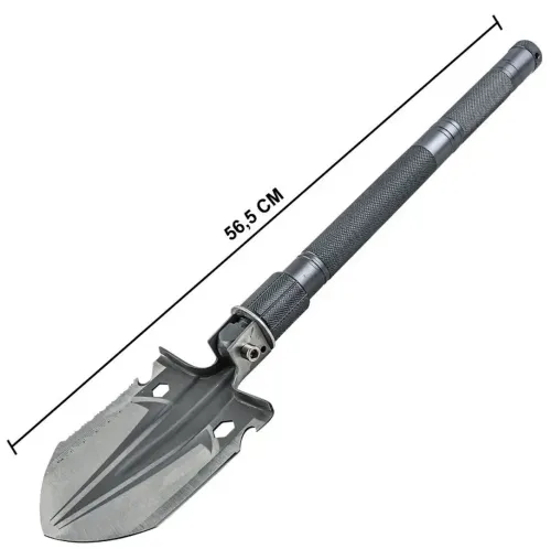 Многофункциональная саперная лопата мультитул Adimanti ES-118 10в1 туристическая HK001 с насадками топор нож пила стеклобой с чехлом для выживания