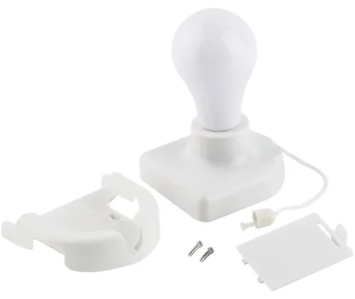 Світлодіодна підвісна LED лампочка світильник Stick Up Bulb BJ - 6706 на батарейках, Настінний нічник від батарейок зі шнурком на стіну шафи білий