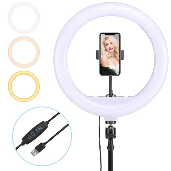 Кільцева USB LED лампа Ring Fill Light JY-360A 36 см 14 " без штатива Професійна студійна Світлодіодна CXB - 360 (теплий, нейтральний, холодний)