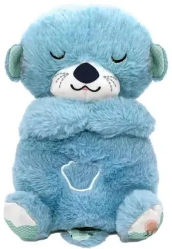 Світна дихаюча Видра Fisher Price FXC66 30 см з диханням для сну дітей, м'яка плюшева іграшка музичний нічник від батарейок Блакитна