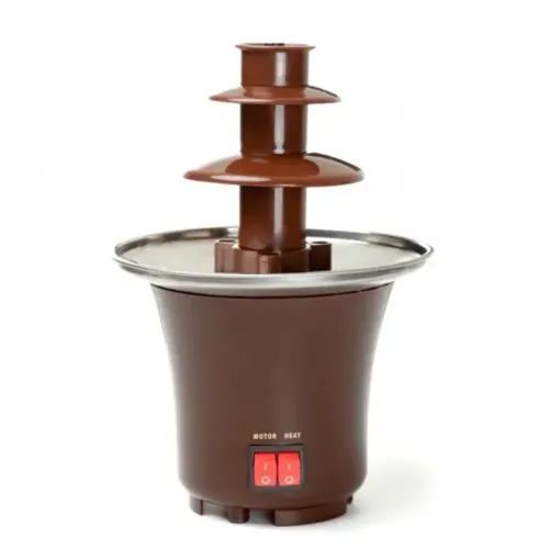 Шоколадний фонтан Фондю Mini Chocolate Fondue Fountain LY-280 на 2 яруси 60W, Фондюшниця міні фонтан для шоколаду з харчової нержавійки, Коричневий