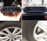 Зовнішні датчики тиску в шинах універсальні TPMS + SOLAR система контролю і температури тиску в шинах з сонячною панеллю і цифровим РК-дисплеєм, 