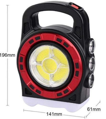 Переносний кемпінговий ліхтар Hurry Bolt HB-6678 20W з сонячною панеллю і функцією павербанка, акумуляторний LED прожектор лампа з Powerbank